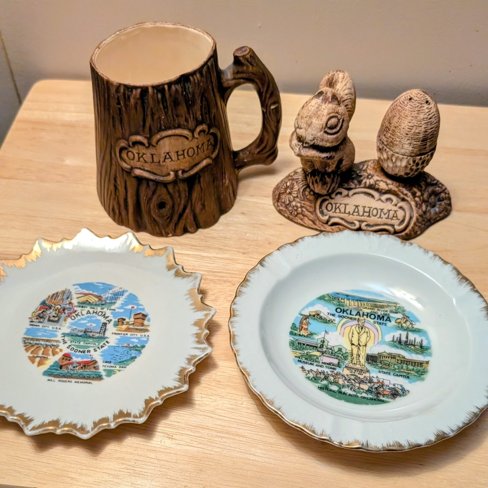 Oklahoma Keepsake Art Collection - Brown and Cream